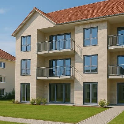 Neue Wohnanlage mit Garten – modernes Mehrfamilienhaus